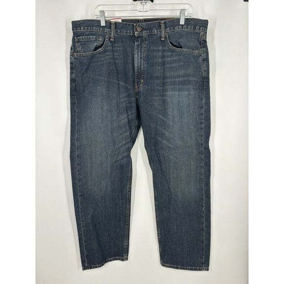 Levis 505‎ Jeans Regular Fit Straight Leg Dark Wash Denim Pants Mens Size 38x29 - Picture 1 of 6